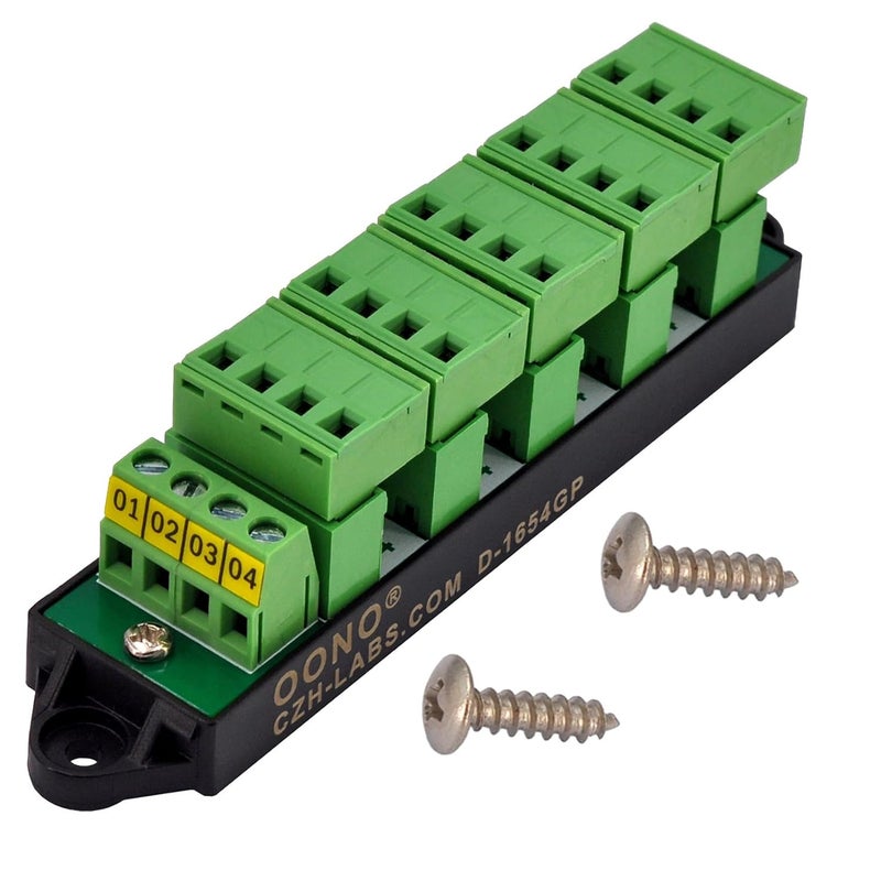 OONO 16Amp 300V 4x6 Position Pluggable Terminal Block Distribution Module. D-1654GP - Image 1